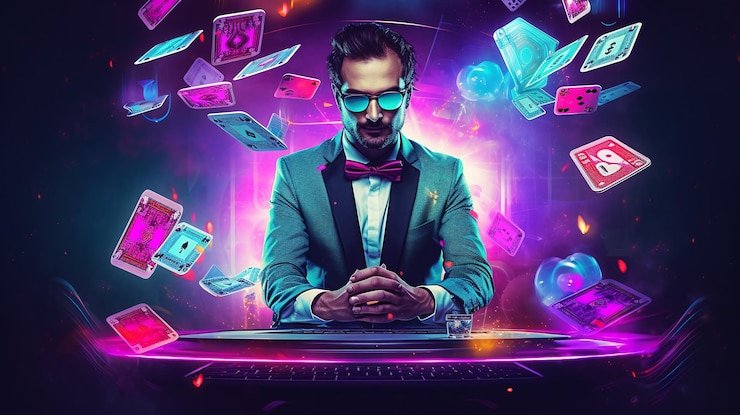 Ilustrasi keseimbangan hiburan digital dan kehidupan sehari-hari dalam konsep responsible gaming